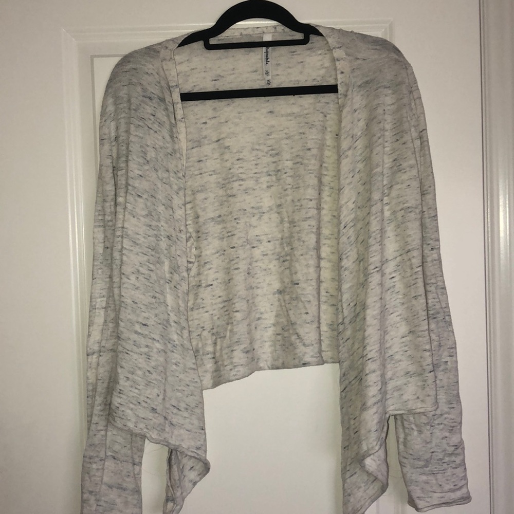 Cream and blue heathered cardigan